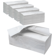 Prosoape de hartie pliate tip V-Fold, Sovio, 2 straturi, albe, 25X21 CM